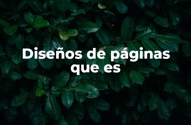 Diseños de Páginas que es
