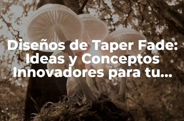 Diseños de Taper Fade: Ideas y Conceptos Innovadores para Tu Corte de Pelo