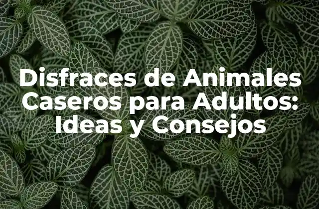 Disfraces de Animales Caseros para Adultos: Ideas y Consejos