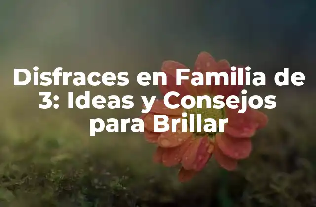 Disfraces en Familia de 3: Ideas y Consejos para Brillar