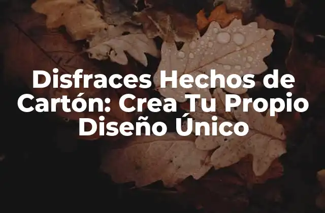 Disfraces Hechos de Cartón: Crea Tu Propio Diseño Único