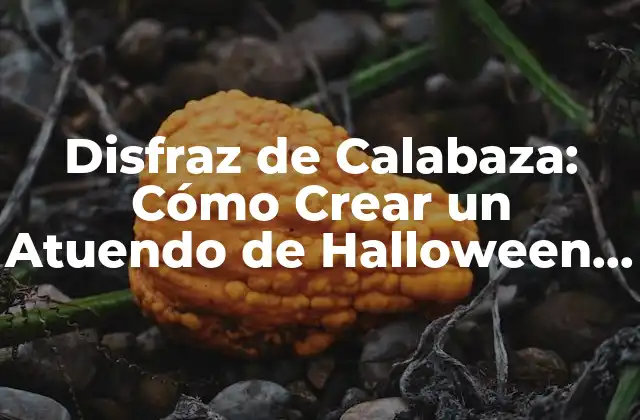 Disfraz de Calabaza: Cómo Crear un Atuendo de Halloween Único