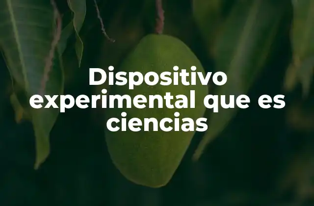 Dispositivo Experimental que es Ciencias
