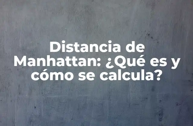 Fórmula para calcular la Distancia de Manhattan