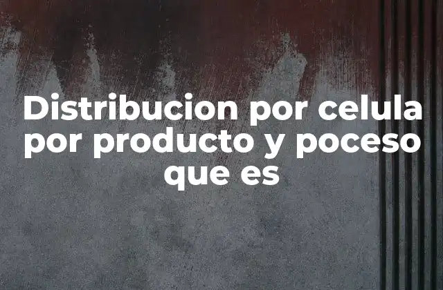 Distribucion por Celula por Producto y Poceso que es