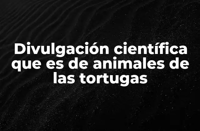 El papel de la ciencia en la comprensión de las tortugas