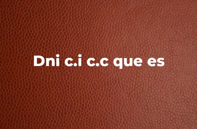 Dni C.i C.c que es