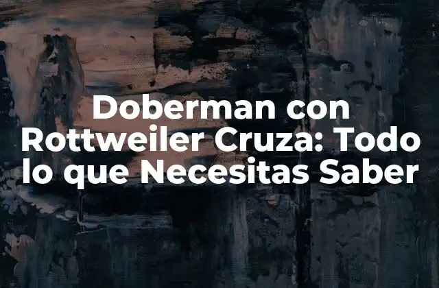 Doberman con Rottweiler Cruza: Todo Lo que Necesitas Saber
