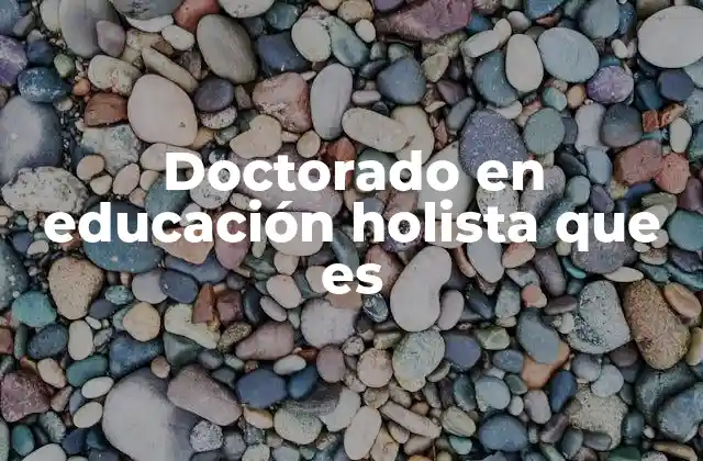 Doctorado en Educación Holista que es