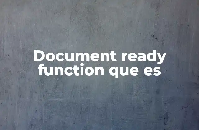 Document Ready Function que es