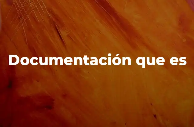 Documentación que es