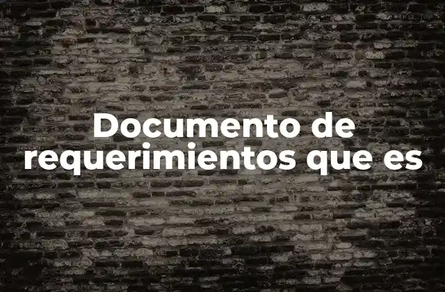 Documento de Requerimientos que es