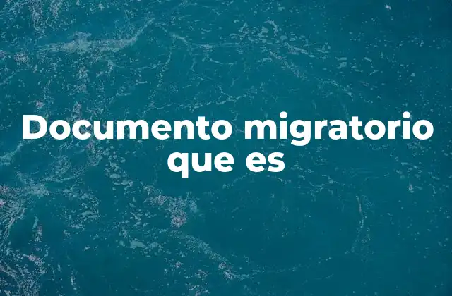 Documento Migratorio que es 2 El papel de los documentos migratorios en la globalización