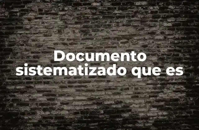Documento Sistematizado que es