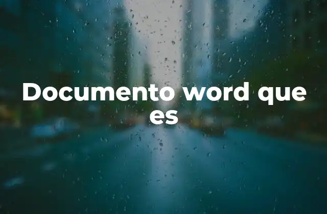 Documento Word que es