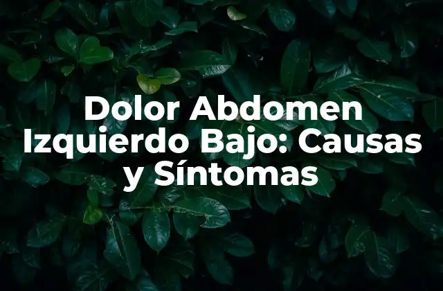 Dolor Abdomen Izquierdo Bajo: Causas y Síntomas
