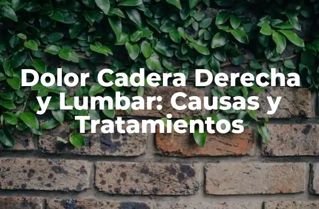 Dolor Cadera Derecha y Lumbar: Causas y Tratamientos