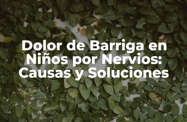 Dolor de Barriga en Niños por Nervios: Causas y Soluciones