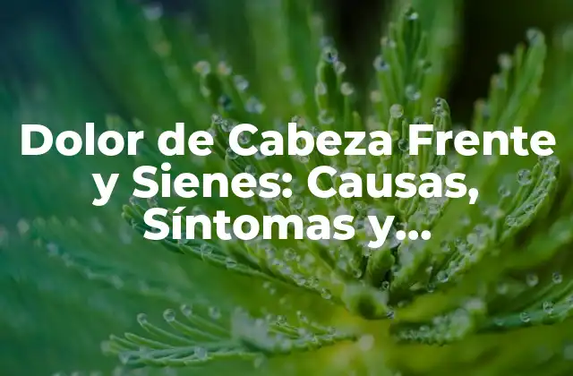 Dolor de Cabeza Frente y Sienes: Causas, Síntomas y Tratamientos