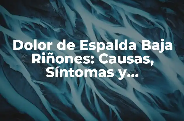 Dolor de Espalda Baja Riñones: Causas, Síntomas y Tratamientos