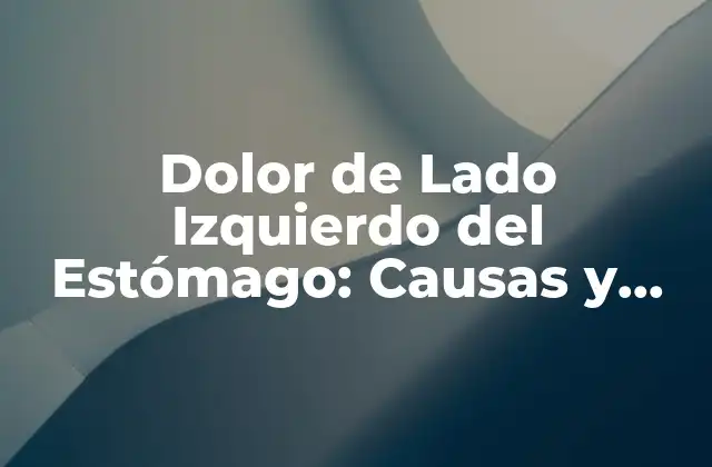 Dolor de Lado Izquierdo Del Estómago: Causas y Síntomas 2 Causas del Dolor de Lado Izquierdo del Estómago