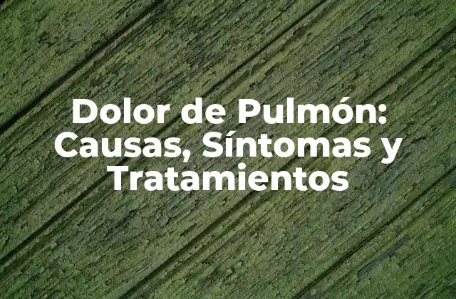 Causas del Dolor de Pulmón