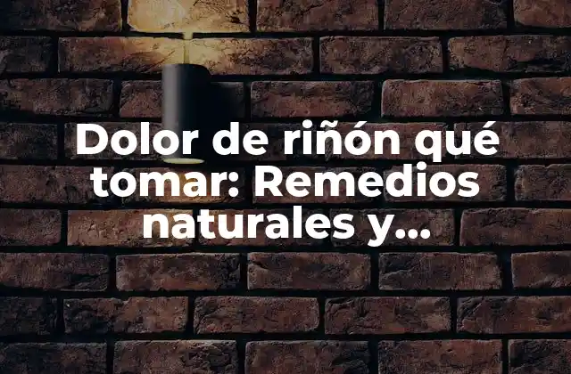 Dolor de Riñón Qué Tomar: Remedios Naturales y Tratamientos 2 Causas del dolor de riñón