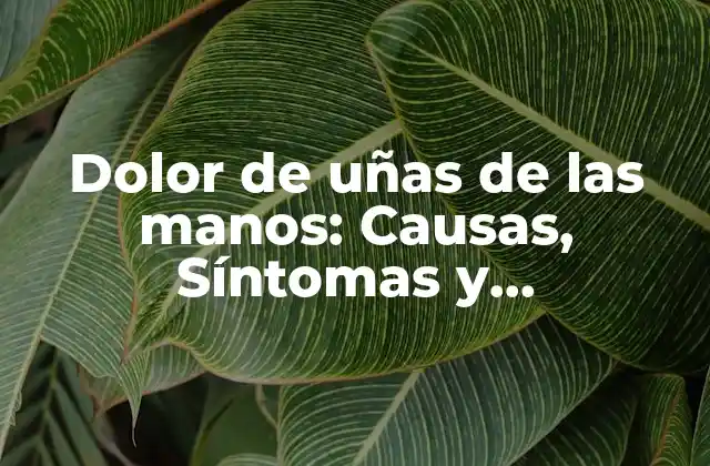 Dolor de Uñas de las Manos: Causas, Síntomas y Tratamientos