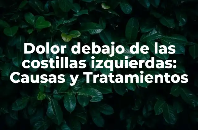 Dolor Debajo de las Costillas Izquierdas: Causas y Tratamientos