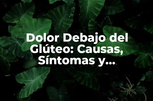 Dolor Debajo Del Glúteo: Causas, Síntomas y Tratamientos