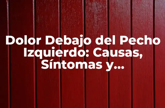 Dolor Debajo Del Pecho Izquierdo: Causas, Síntomas y Tratamientos 2 Causas del Dolor Debajo del Pecho Izquierdo