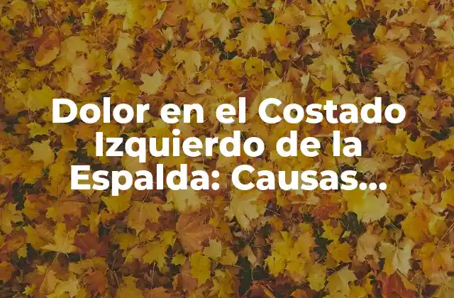 Dolor en el Costado Izquierdo de la Espalda: Causas, Síntomas y Tratamientos 2 Causas del Dolor en el Costado Izquierdo de la Espalda