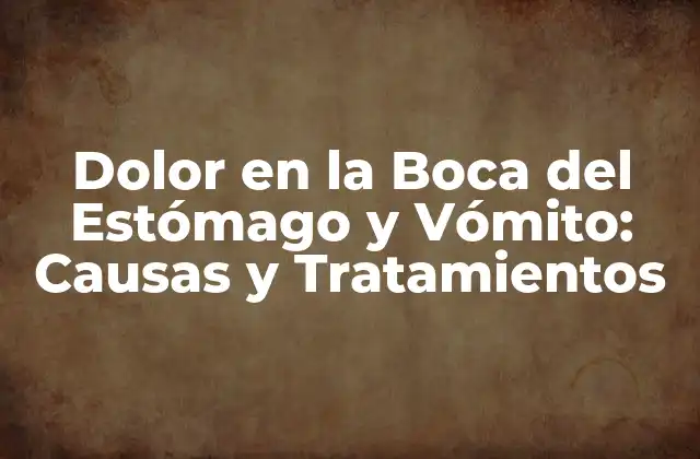 Dolor en la Boca Del Estómago y Vómito: Causas y Tratamientos