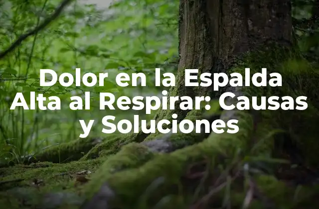 Dolor en la Espalda Alta Al Respirar: Causas y Soluciones