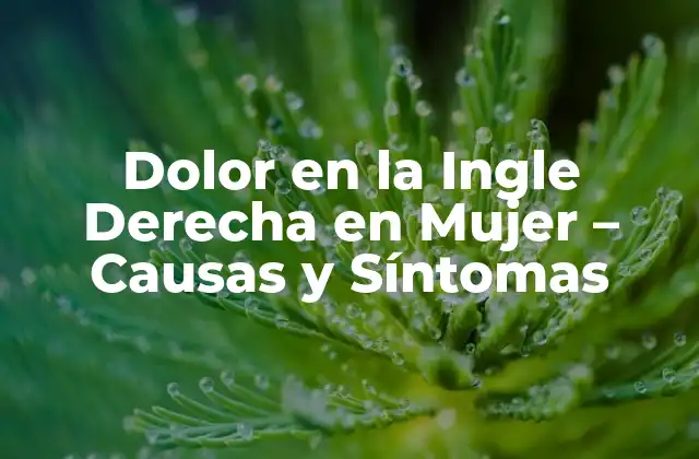 Dolor en la Ingle Derecha en Mujer – Causas y Síntomas