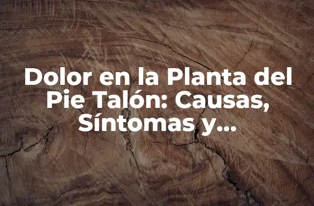Dolor en la Planta Del Pie Talón: Causas, Síntomas y Tratamiento