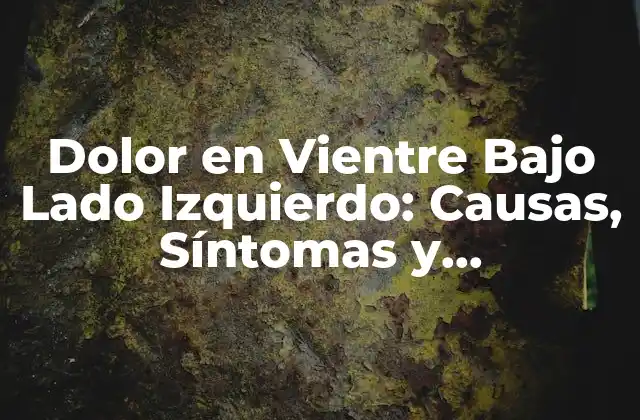 Dolor en Vientre bajo Lado Izquierdo: Causas, Síntomas y Tratamientos