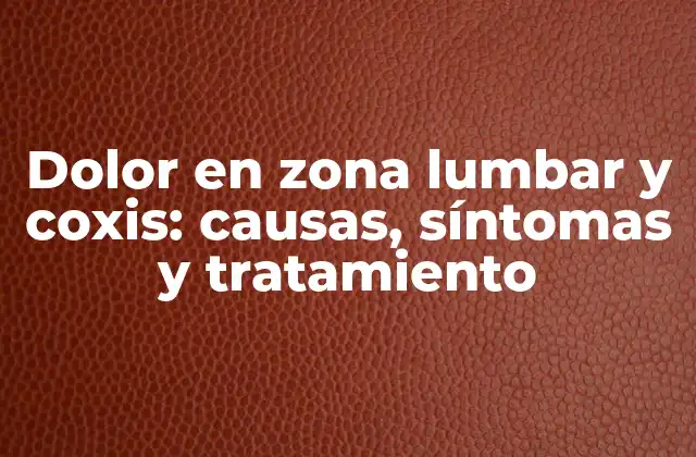 Dolor en Zona Lumbar y Coxis: Causas, Síntomas y Tratamiento