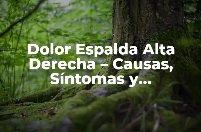 Dolor Espalda Alta Derecha – Causas, Síntomas y Tratamiento