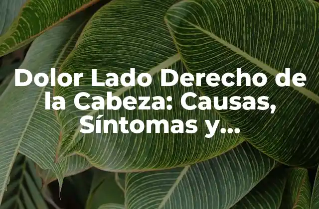 Dolor Lado Derecho de la Cabeza: Causas, Síntomas y Tratamiento
