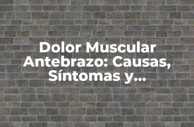 Dolor Muscular Antebrazo: Causas, Síntomas y Tratamientos