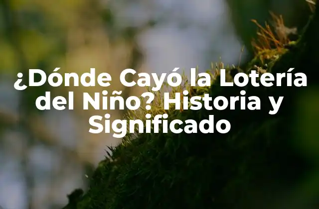 ¿dónde Cayó la Lotería Del Niño? Historia y Significado
