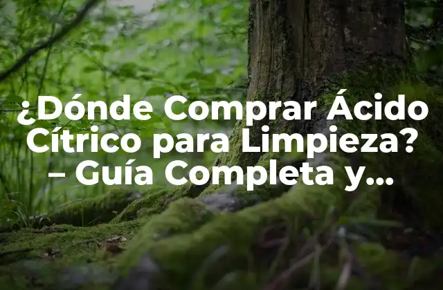 ¿dónde Comprar Ácido Cítrico para Limpieza? – Guía Completa y Actualizada