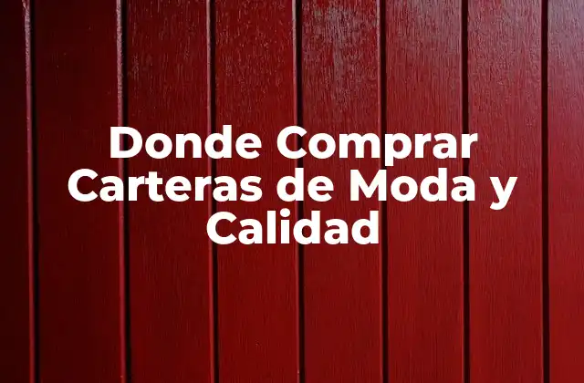 Donde Comprar Carteras de Moda y Calidad