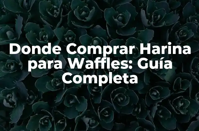 Donde Comprar Harina para Waffles: Guía Completa