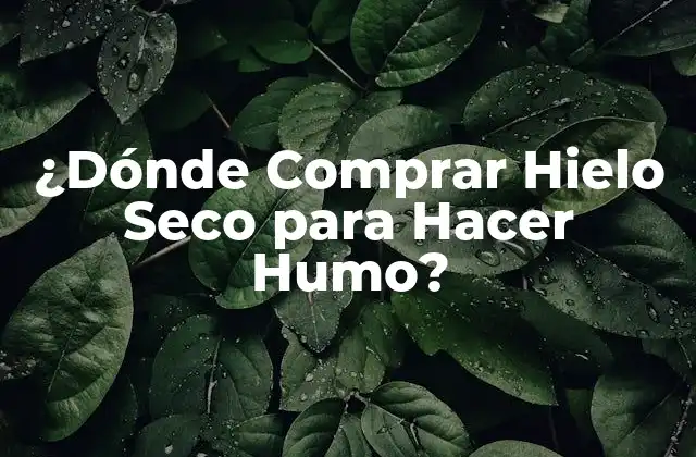¿dónde Comprar Hielo Seco para Hacer Humo?