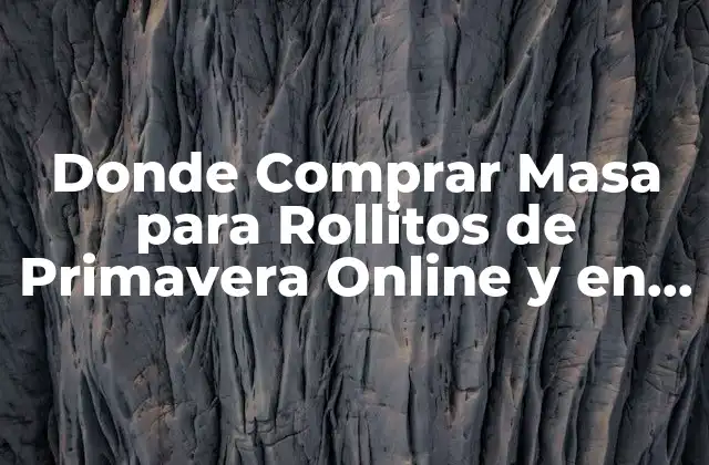 Donde Comprar Masa para Rollitos de Primavera Online y en Tiendas Físicas