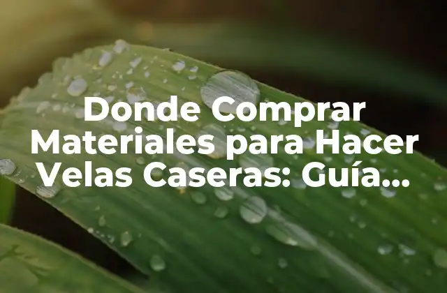 Donde Comprar Materiales para Hacer Velas Caseras: Guía Completa
