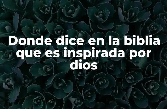Donde Dice en la Biblia que es Inspirada por Dios