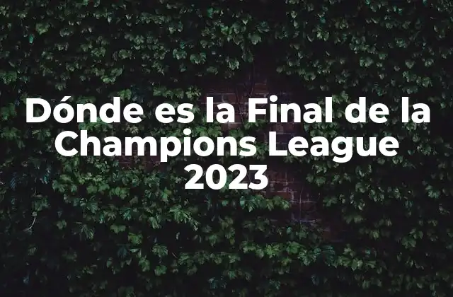 Dónde es la Final de la Champions League 2023 2 La Elección del Estadio de la Final de la Champions League